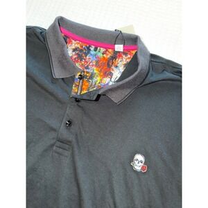 Robert Graham Easton Polo Shirt Mens 4XL Black Skull Rose Classic Fit RS197000CF
